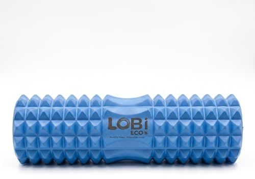 Lobi Eco Foam Roller (Blue) – PVC & Bio-Based EVA Massage Roller for Yoga, Pilates, Muscle Recovery & Deep Tissue Relief