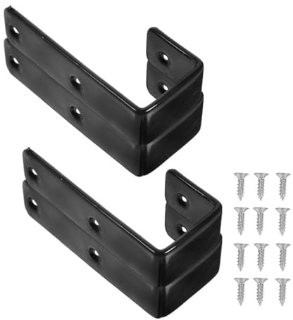 SUPVOX 4pcs Heavy Duty J Hooks with 25mm Inner Width Black Plastic Coated Ladder Hooks for Bunk Beds Loft Beds Garage Storage Sturdy Ceiling and Wall Hanging