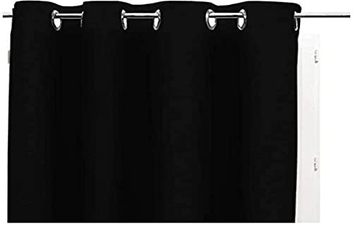 Soleil d'ocre OSCURANTE Tenda con Occhielli, Nero, 140 x 250 cm