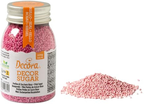 Decora 2081095 Cf 100 G Perline Di Zucchero Rosa, burro