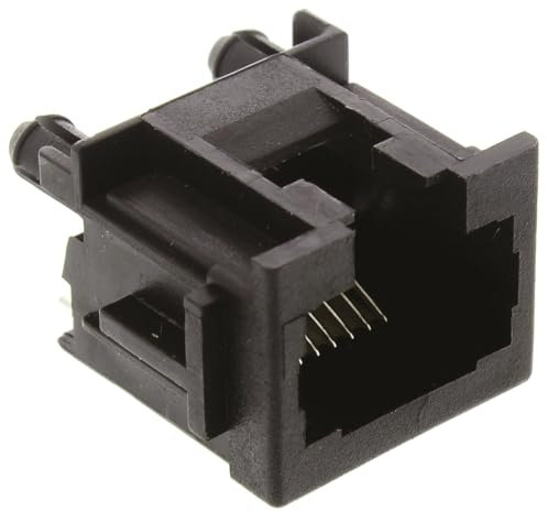 TE Connectivity 216550 Cat.3 RJ45-Steckverbinder Buchse, 1-Port 8P8C-polig Ungeschirmt, Leiterplatten-Montage, Packung a 5 Stück