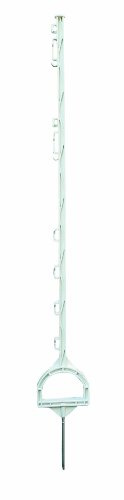 Lot de 10 piquets de clôture en plastique Mustang - 115 cm - Blanc