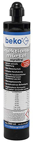beko Injektionsmörtel 300 ml, inkl. 1 Zwangsmischer styrolfrei, mit bauaufsichtlicher Zulassung 270 280