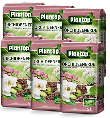 6 Sack Orchideenerde á 5L = 30 Liter Plantop Blumenerde für Orchideen