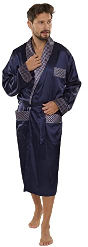 FOREX Lingerie edler und hochwertiger Satin-Bademantel Herren-Mantel im tollen Design