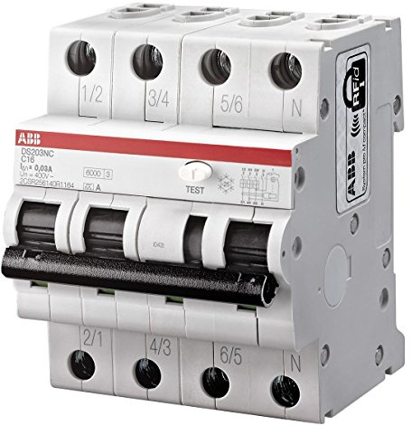 ABB SACE S.P.A. DS3NC16AC300 - DS203NC INT DIF MAG 6 KA 3P+N AC C16 300MA