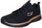 Skechers Women's Graceful Get Connected Sneaker, Black Mesh Rose Gold Trim, 7 UK