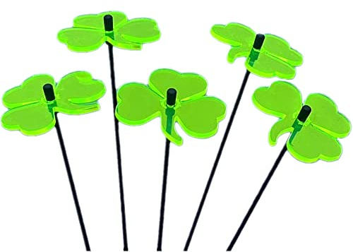 suncatcher Garden Decor Sonnenfänger Set aus 5 kleinen leuchtenden Blumen. Besondere Garten Dekoration für Garten, Balkon oder Terrasse, Farbe:Fluorescent Green