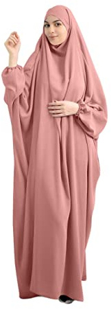 Muslimisches Damenkleid, Gebetskleidung für muslimische Frauen mit betenden Hijabs, Niqab, Gesichtsbedeckung, Kleidung, weich, Dubatta-Kaftan, langärmelig, Einheitsgröße