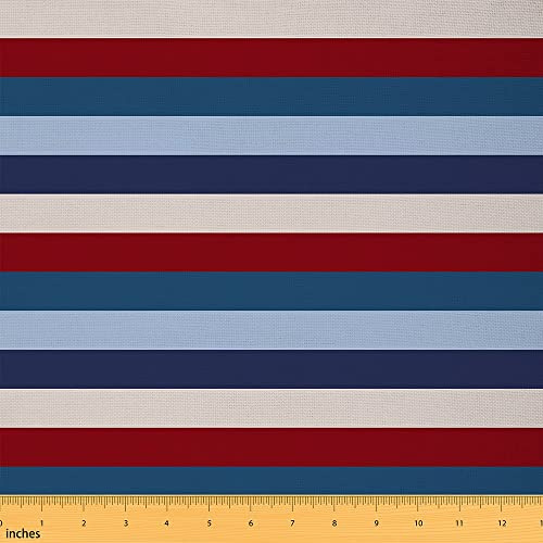 Rot Blau Gestreifter Stoff Meterware Geometrische Linien Möbelstoff Ombré Regenbogen Dekostoff Patchwork Moderne Abstrakte Kunst Drinnen Draußen Stoff Wasserdichter Stoff Jungen Diy 92 x 150 (HxB)