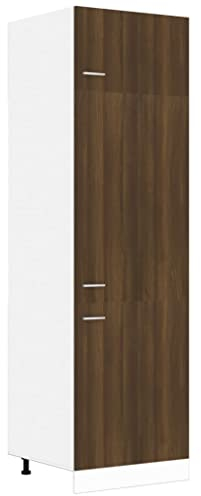 vidaXL Armario para frigorífico “Lyon” Madera marrón Roble