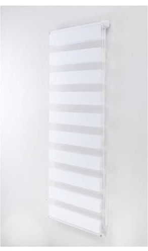 49cm x 165cm - White Curtians - Zebra/Vision Blinds - Double layer Fabric Roller shades - Day and Night Blind for Windows and Doors