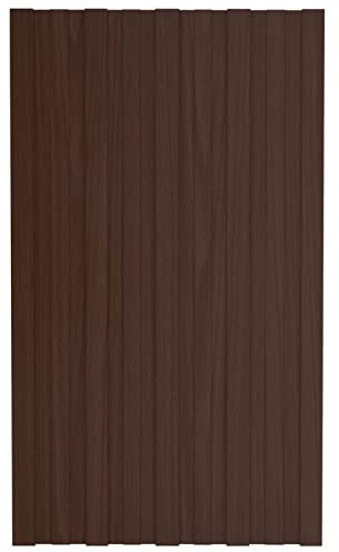 Homgoday Takpaneler 12 st förzinkat stål, brun 80 x 45 cm, dekorativa väggpaneler för inomhus/utomhusmöbler, sovrum