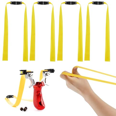 XoeLLe Bandes Élastique Slingshot, Bande Caoutchouc Rechange Fort Récréatif Professionnel, Bandes de Fronde Bande Chasse Slingshot pour L'entraînement et la Pratique de la Visée (Jaune A)