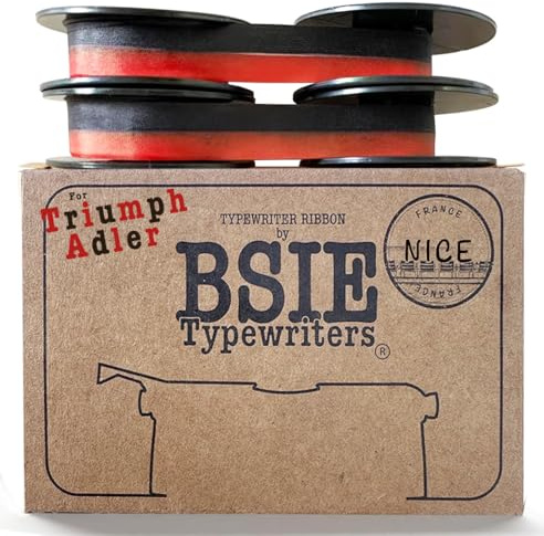 BSIE Typewriters – Triumph Schreibmaschinen-Farbband Schwarz & Rot – Doppelpack – Passend für Tippa, Gabriele, Perfekt, Norm, Standard – GR1 / DIN 2103 / DIN 32755 – Getestet in Nizza, Frankreich