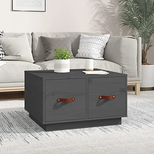 BUKSCYJS Sofa Tische Wohnzimmer,Truhentisch Couchtischcouchtisch Grau 60x53x35 cm Massivholz Kiefergeeignet FüR Wohnzimmer, Neben Dem Sofa, Arbeitszimmer, Konferenzraum