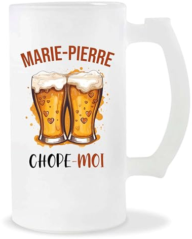 Planetee Chope de bière Marie-Pierre Chope-moi | Pinte Couple Saint Valentin Anniversaire Cadeau Romantique