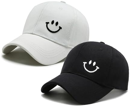 LuckyCao 2 Stück Basecap für Herren Damen Baseball Cap Sommer, Verstellbare Atmungsaktiv Kappe mit Sonnenschutz, Einheitsgröße