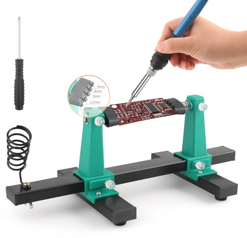 RongZy 5 Taglie - Supporto Regolabile per PCB Jig Staffa Morsetto Riparazione Strumento Supporto Regolabile per Circuiti Stampati con Supporto per Saldatore, Rotazione a 360° Set di Saldatura