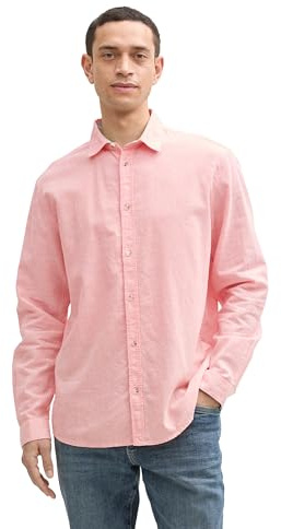 TOM TAILOR herrskjorta, 37201 – Hazy Coral Rose Chambray, M