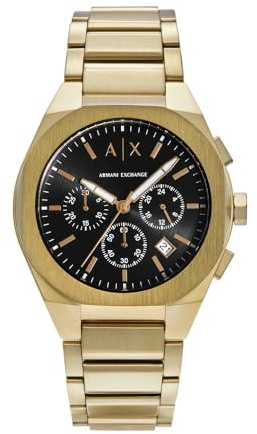 Armani Exchange Reloj para Hombre, Movimiento cronógrafo de Cuarzo y Caja de 42 mm con Correa de Acero Inoxidable