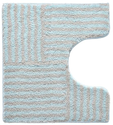Kleine Wolke WC-Vorleger Chelsea Opal 55 x 50 cm mit Ausschnitt | Rutschhemmende Unterseite, für Fußbodenheizung, maschinenwaschbar, 100% Polyester