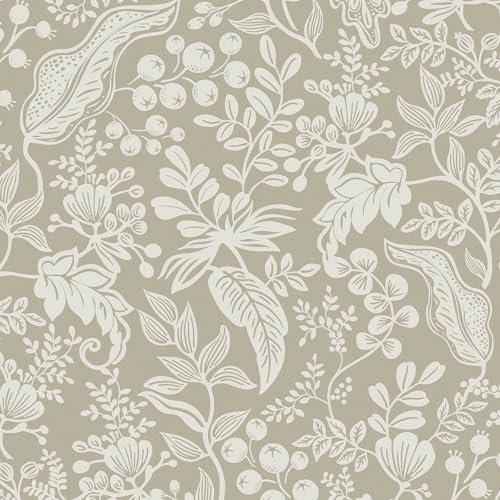 LiKiLiKi Peel and Stick Wallpaper, 44 x 300 cm Vintage Botanical and Fruit Wallpaper Self Adhesive Wallpaper Vinyl Wrap Waterproof Contact Paper for Bedroom, Living Room, Table, Brown and Beige