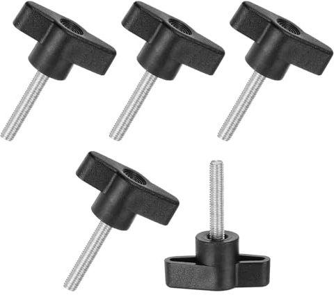 M METERXITY 5Pcs Tornillos de Mariposa, M5x30mm, Perillas en Forma de T, Tornillo de Sujeción Con Mango en Forma de T para Carpintería/Maquinaria/Equipos, [Acero Inoxidable 304, Negro]