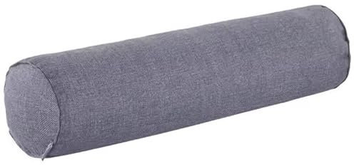 MSNCS Almohada Cilíndrica Cervical para Cuello, Espalda y Piernas 40x15 cm,Almohada Cervical Redonda Larga,Cojín Cervical de Soporte Almohada de Viaje para Yoga, Cama(Gray,15x40cm)