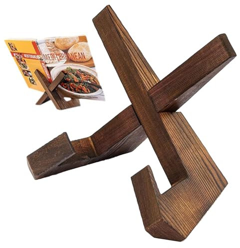 Recipe Book Stand,Wooden Cook Books for Display Stand,Cook Book Stands for Kitchen,Reading Hands Free Stand Cookery Book Stand for Cooking Kitchen,Portable Foldable Rustic Recipe Book Holder