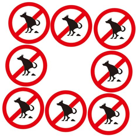 Rund Hundekot aus PVC Warnaufkleber für Garten und Park | Auffällige Warnwirkung, Selbstklebend und Wetterfest, 8 Stück-pack für Außenbereiche, für Hundebesitzer