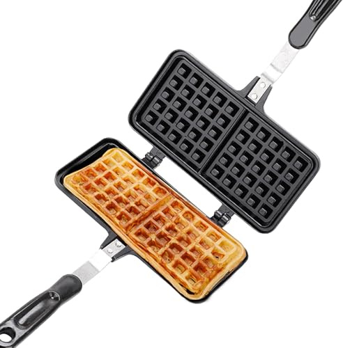 Våffeljärn I Gjutjärn, Robust Och Slitstark Våffeljärn I Gjutjärn, Ergonomiskt Handtag, Non-stick Keramisk Med Platt Botten, For Kök