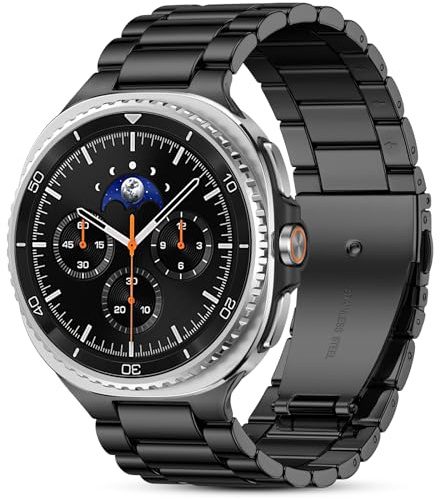 Mastten 304L Edelstahlband für Samsung Watch 9 Armband - Galaxy Watch 8 Armband - Metall Band Verstellbar für Galaxy Watch 8 Classic - Business Band für Herren Damen, Schwarz