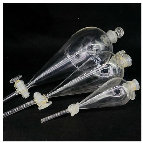 Imbuto separatore a forma di pera in vetro borosilicato da 60/125/250/500 ml con rubinetto in vetro(125ml)