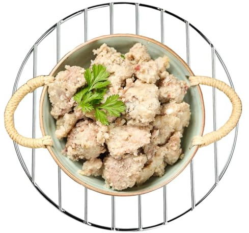 Jubepk Griglia Rotonda in Acciaio, per Cucinare e Grigliare, Vassoio Robusto con Uso Multiuso, griglia per Barbecue per arrostire, cuocere a Vapore, Cucina, Picnic, Campeggio, Cortile, Giardino