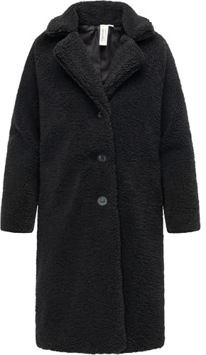 Ragwear Damen eleganter Teddy-Fleecemantel warme lange Übergangsjacke Tedyco YOUMODO XS-3XL