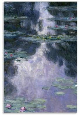 XuXueCC Claude Monet Wandkunstdrucke, Gemälde, Poster, Seerosen (Nymphen), Heimdekoration, Wandkunst, zum Aufhängen, Bild, Druck, Schlafzimmer, dekorative Gemälde, Raum, ungerahmt, 40 x 60 cm
