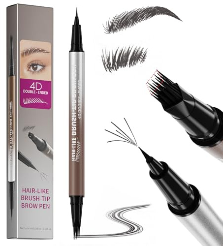 Erinde Microblading 2-i-1 Ögonbrynspenna, Vattentät ögonbrynspenna, Flerdelad spets & Exakt spets, Ögonbrynsmake-up för kvinnor, Naturliga & Definierade ögonbryn #05