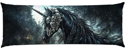 Cuscino Corpo Cuscino Gravidanza 90x30cm, Supporto Total Body Ergonomico, Copricuscini Allattamento e Maternità con Federa Velluto Lavabile, per Schiena, Pancia e Gamb, Decorativi (Luna unicorno) p759