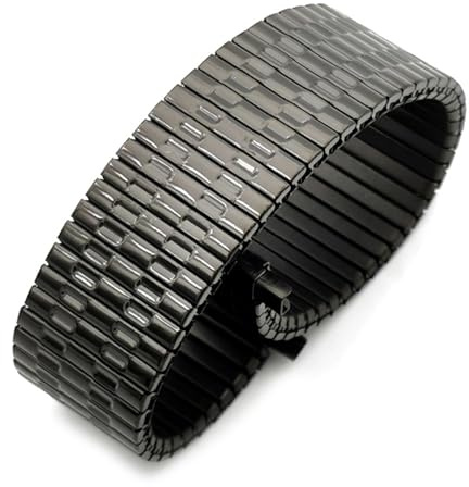 Rostfritt stål elastiskt band metall teleskopiskt unisex armband(Black)
