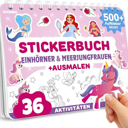 Sticker Book for Kids Ages 3-5 - Toddler Activity Book with 500+ Stickers | Fairy Tale Stickers - Draw and Stick Creative Workbook - Create Your Own Magical Scenes for Travel Quiet Time Play