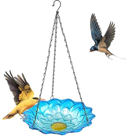 Vogelfutterstation, Schalen, Blütenblätter, zum Aufhängen – Vogelbad für den Außenbereich – zur Beobachtung von Wellensittichen und Kolibri, Außenbereich, Balkon, Garten, Terrasse