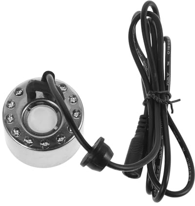 UKCOCO Brumisateur Ultrasonique 12 LED pour Bassin Ø46mm, Humidificateur d'air et Fontaine D'étang, Machine à Brouillard pour Déco Aquarium et Terrasse, Fabricant de Brume Halloween,