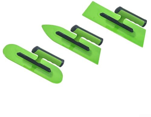 Raschietto per cemento per muratura e muratura, set di 3 cazzuole in plastica per intonacatura leggera, applicazione di stucco e levigatura, 25 cm, verde