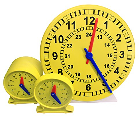 EDUPLAY 120-154 Lernuhren für die ganze Klasse, gelb, 13-teilig (1 Set)