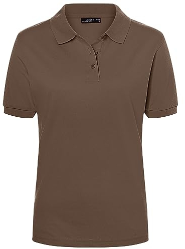 James & Nicholson Damenpolo Classic - Piqué-Poloshirt mit gestrickten Bündchen | Farbe: Brown | Grösse: L