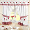 Homespace Direct Cortinas Plisadas para Cocina con diseño de Amapolas y alzapaños con Cuadros Rojos y Blancos, Tela, Rojo, 46 x 48-Inch
