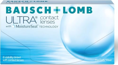 Bausch + Lomb Ultra, sphärische Premium Monatslinsen, Kontaktlinsen weich, 6 Stück BC 8.5 mm/DIA 14.2 / -2.00 Dioptrien