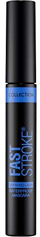 Collection Cosmetics Fast Stroke Defining Lash Mascara, Volumising and Curling, 9ml, Waterproof Black