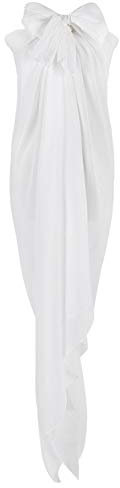PB-SOAR XXL Damen Einfarbig Sarong Pareo Strandtuch Wickeltuch Bikini Cover up Wickelrock Multifunktions, Weich und Leicht (Reinweiß)